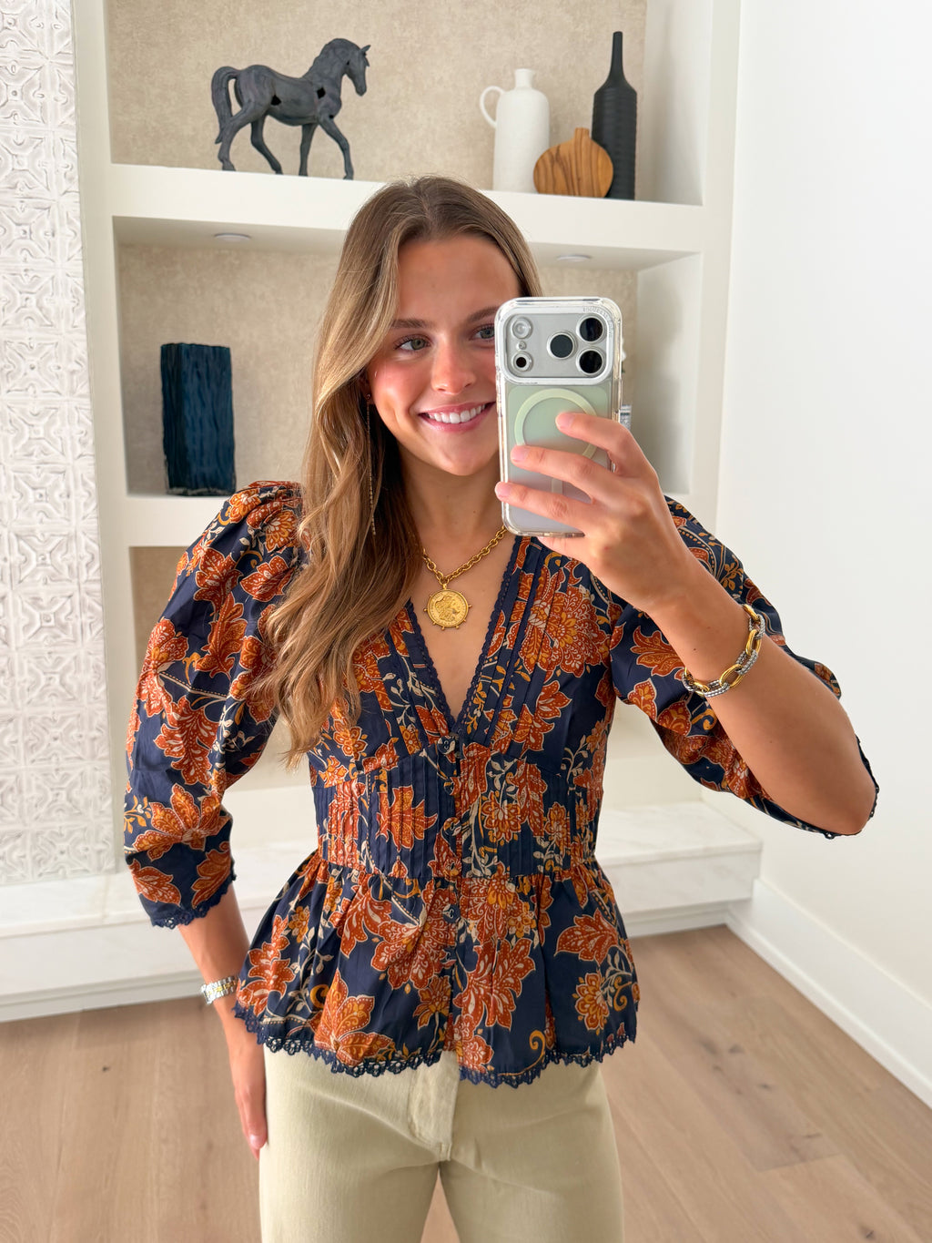Adeline Floral Peplum Blouse