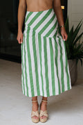 Sunday Stroll Asymmetrical Stripe Skirt