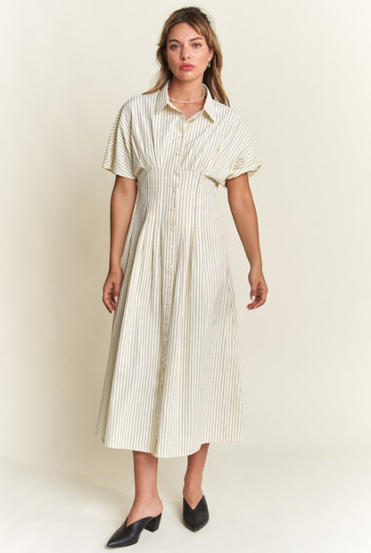 Vivienne Pinstripe Midi Dress