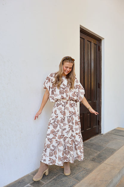 The Eloise Floral Set — Brown & Teal