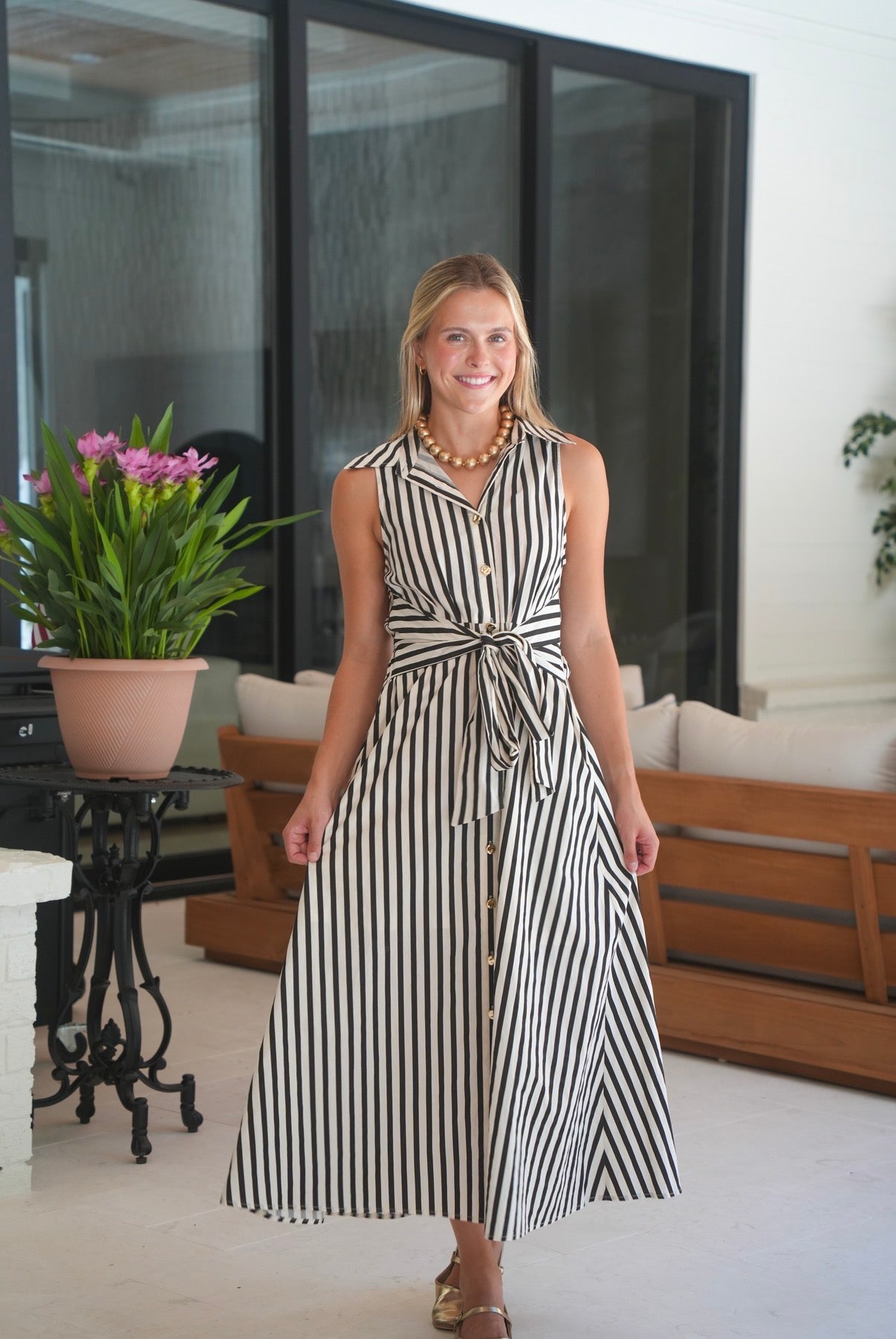 Sloane Stripe Midi Dress