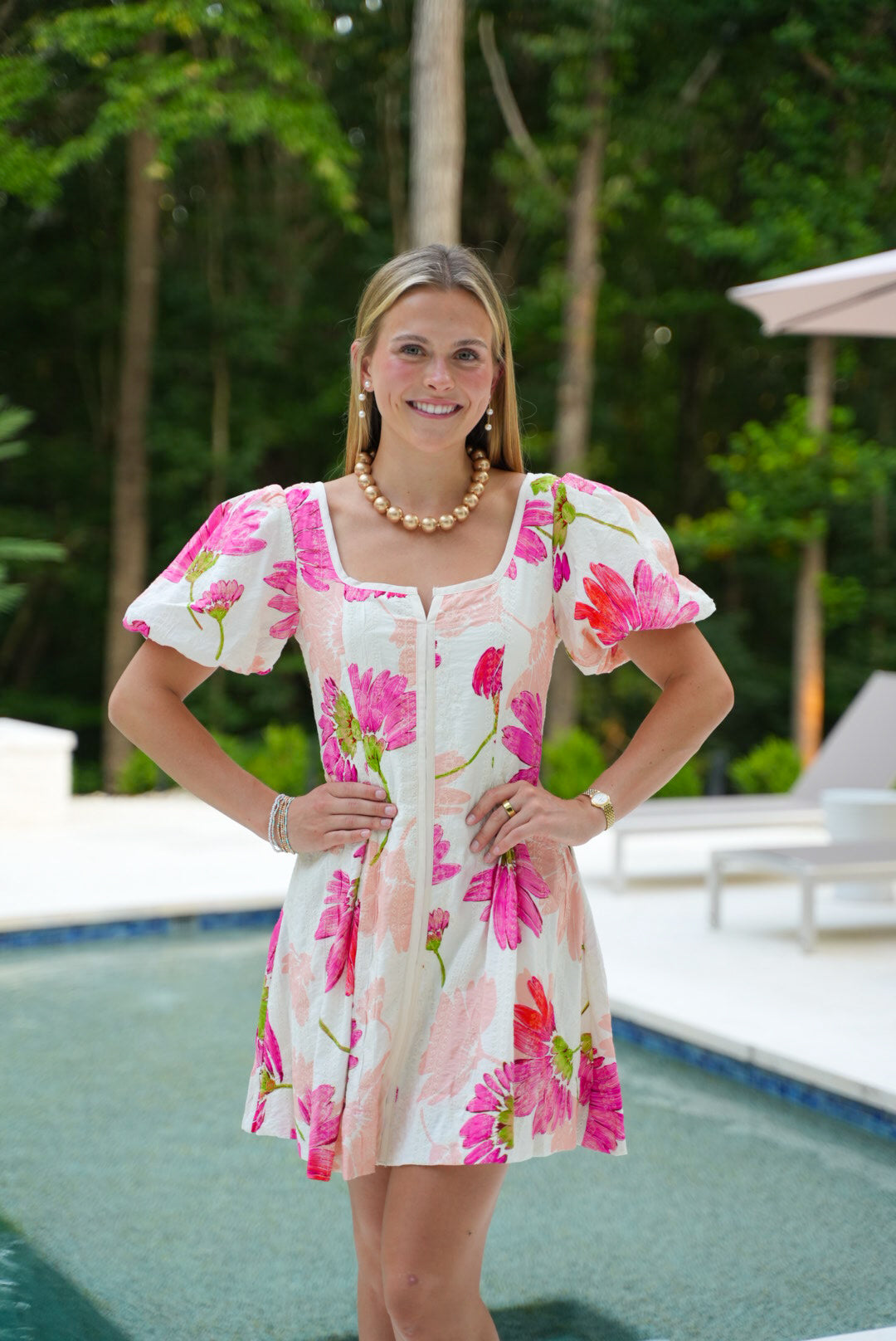 Blushing Bloom Mini Dress