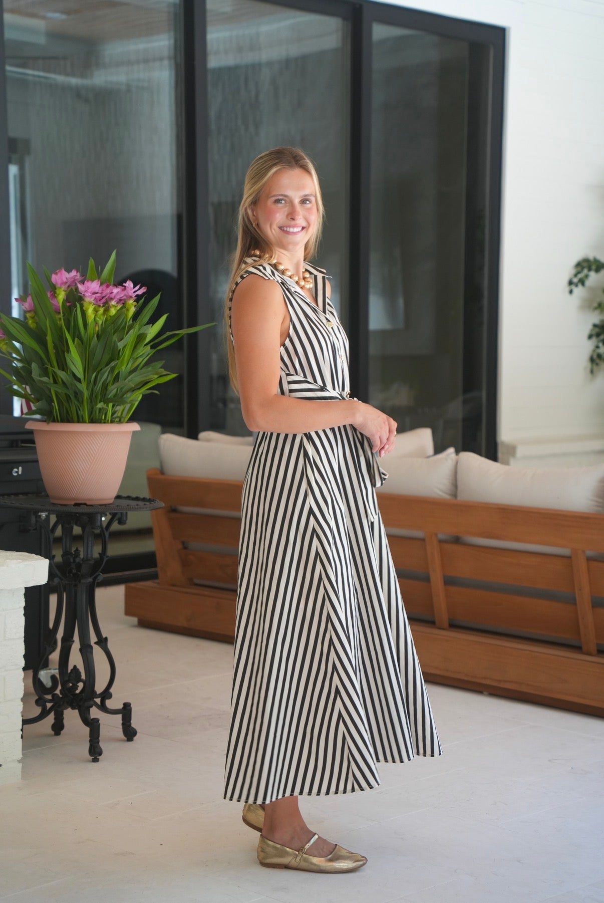 Sloane Stripe Midi Dress