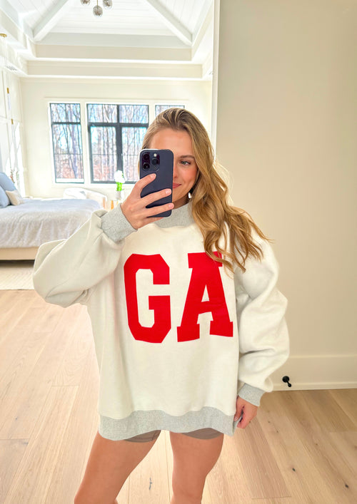 *RESTOCKED* Reversible Georgia/GA Mockneck