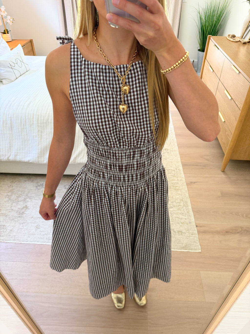 The Winnie Gingham Midi Dress