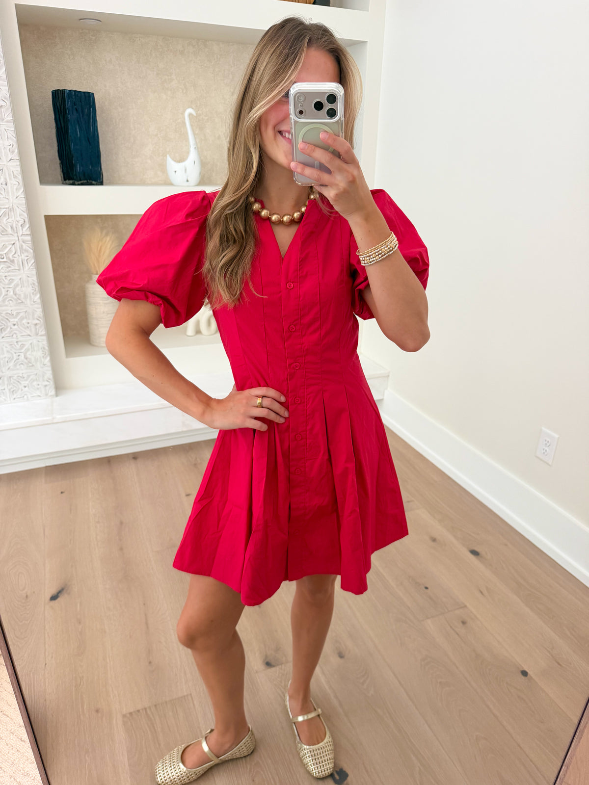 Missed Call Puff Sleeve Mini Dress