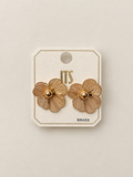 Camellia Gold Flower Stud Earrings