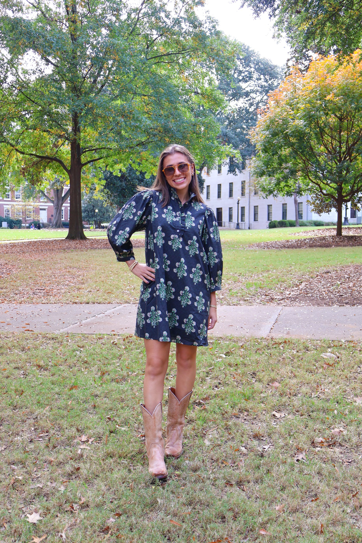 The Naomi Mini Dress — Black Floral