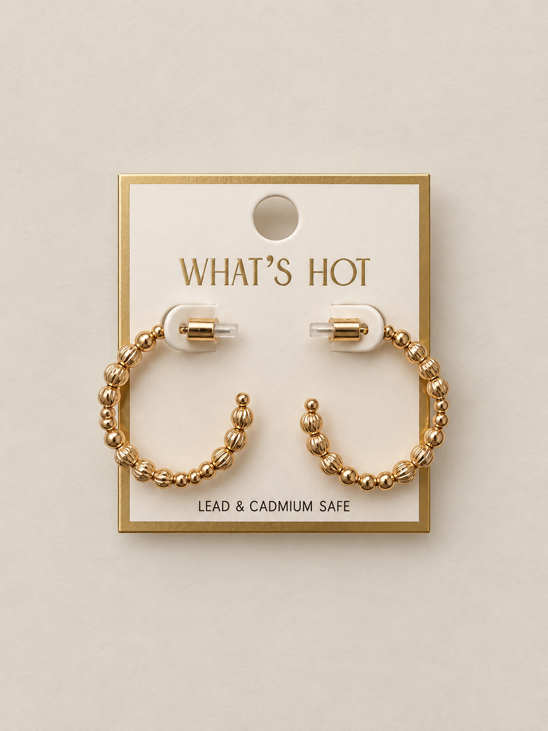 Honeysuckle Gold Beaded Hoop Earrings