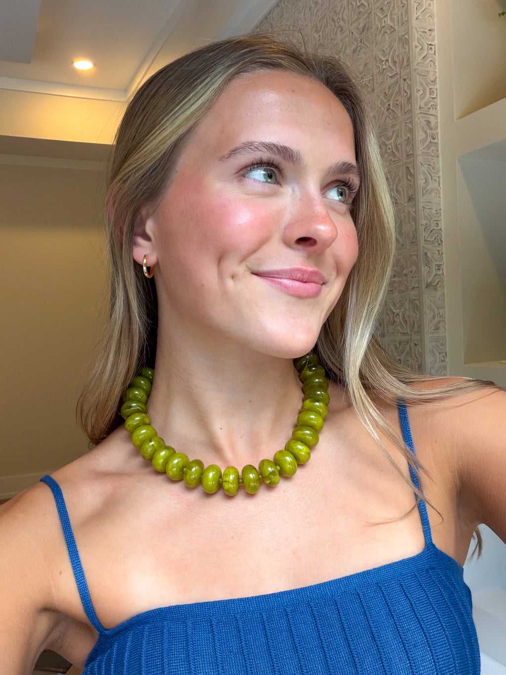 Mint Julep Chunky Beaded Necklace in Green
