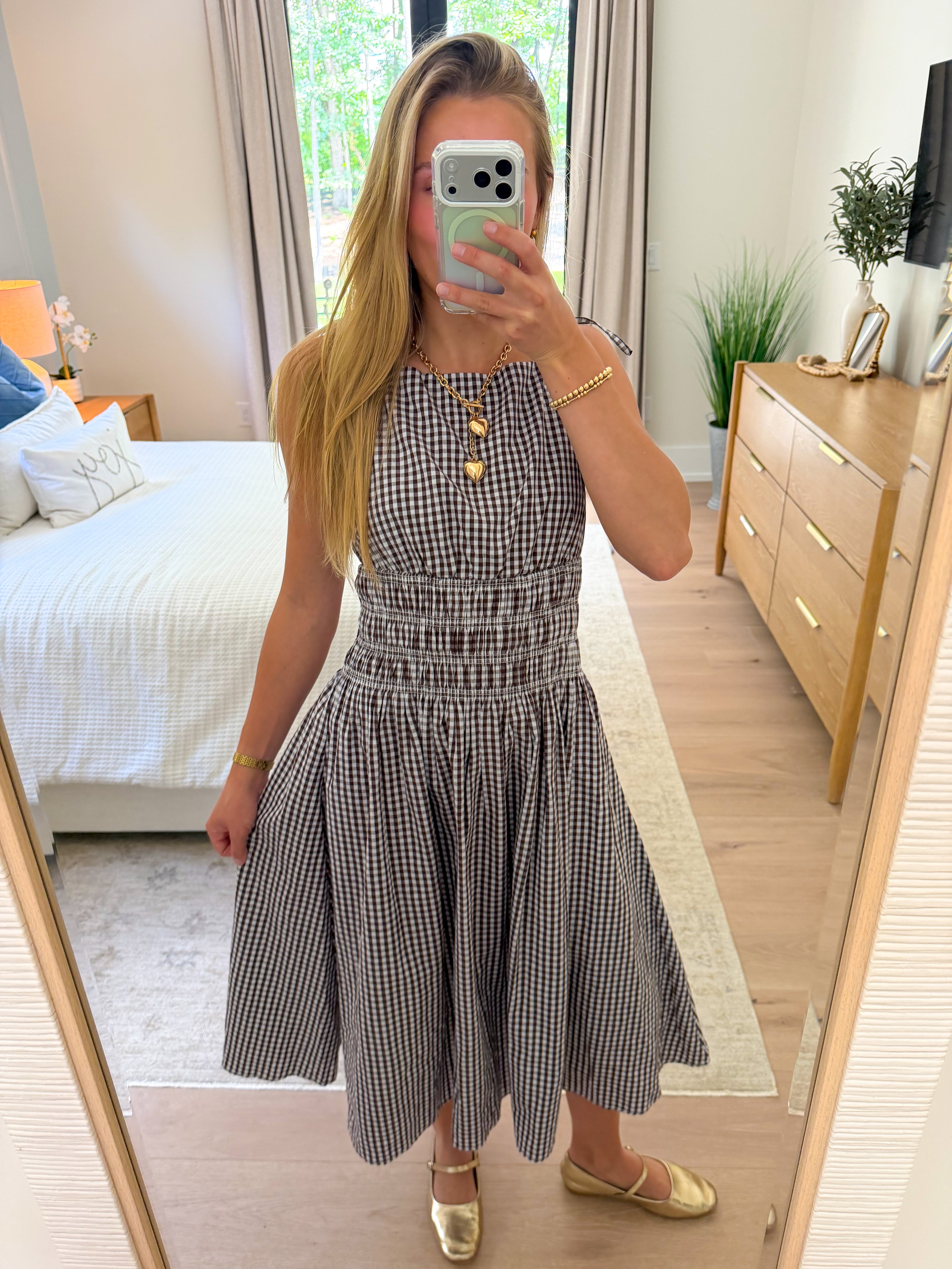 The Winnie Gingham Midi Dress