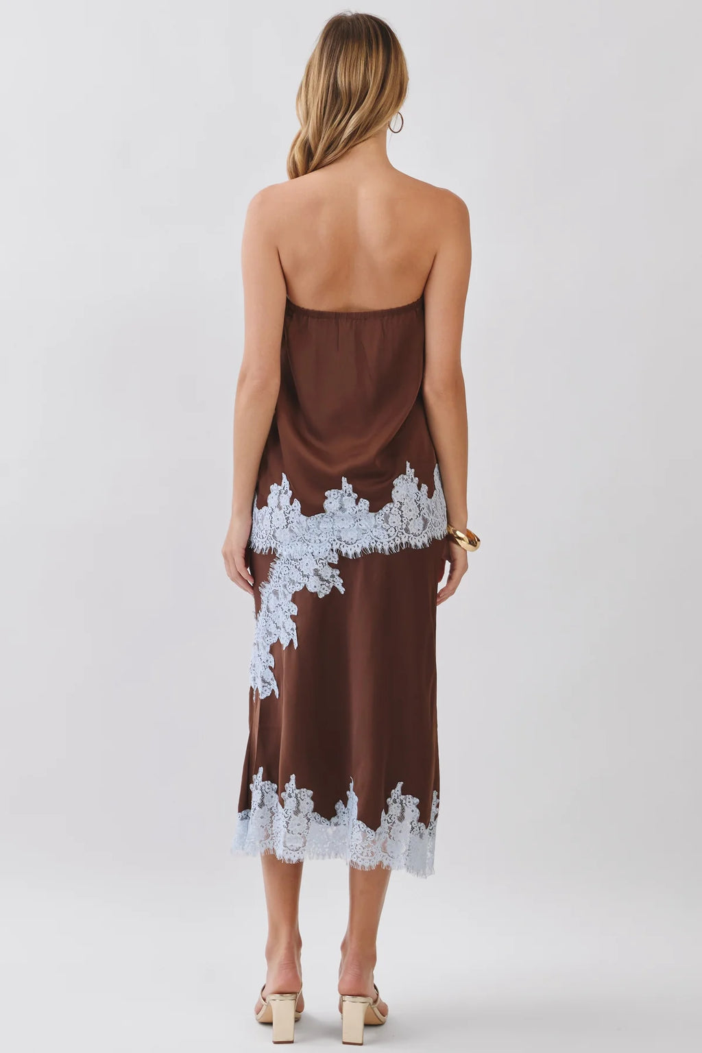 The Vienna Satin Lace Set (Chocolate)