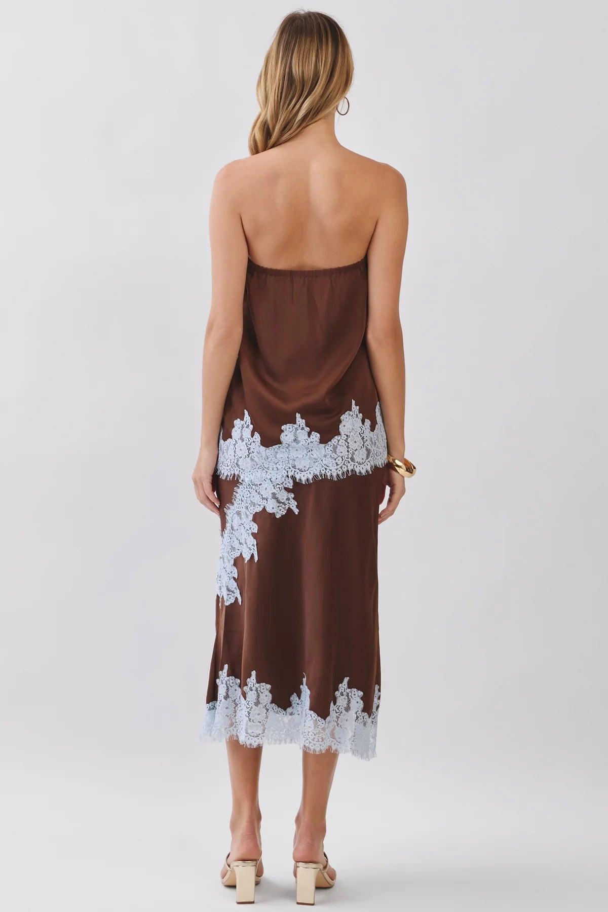 The Vienna Satin Lace Set (Chocolate)