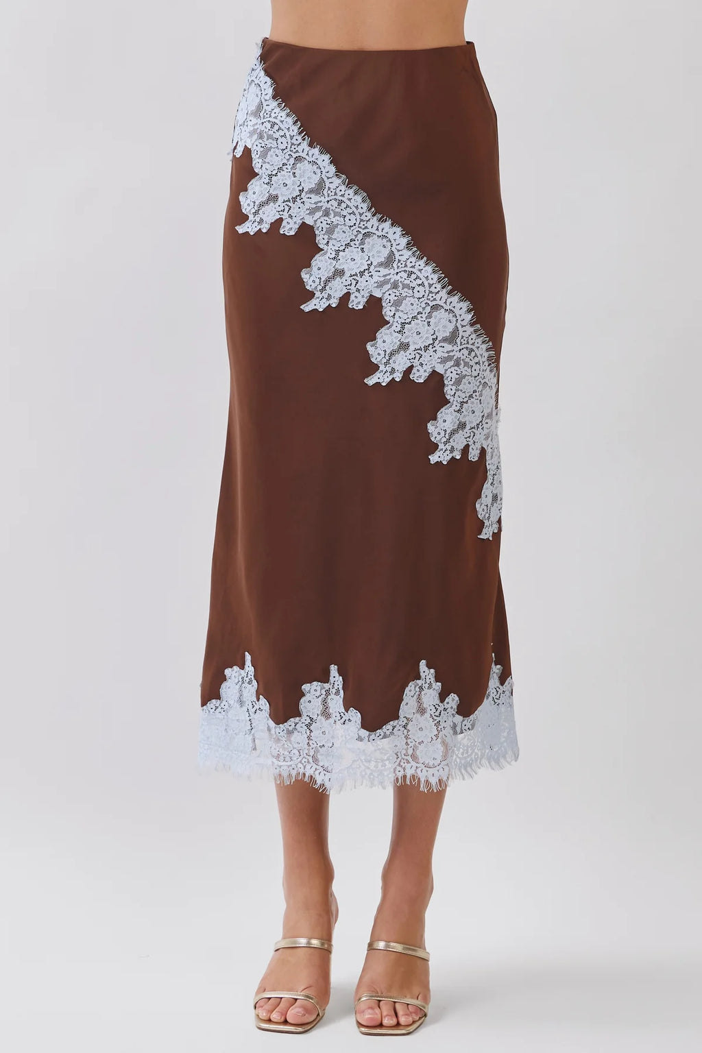 The Vienna Satin Lace Set (Chocolate)