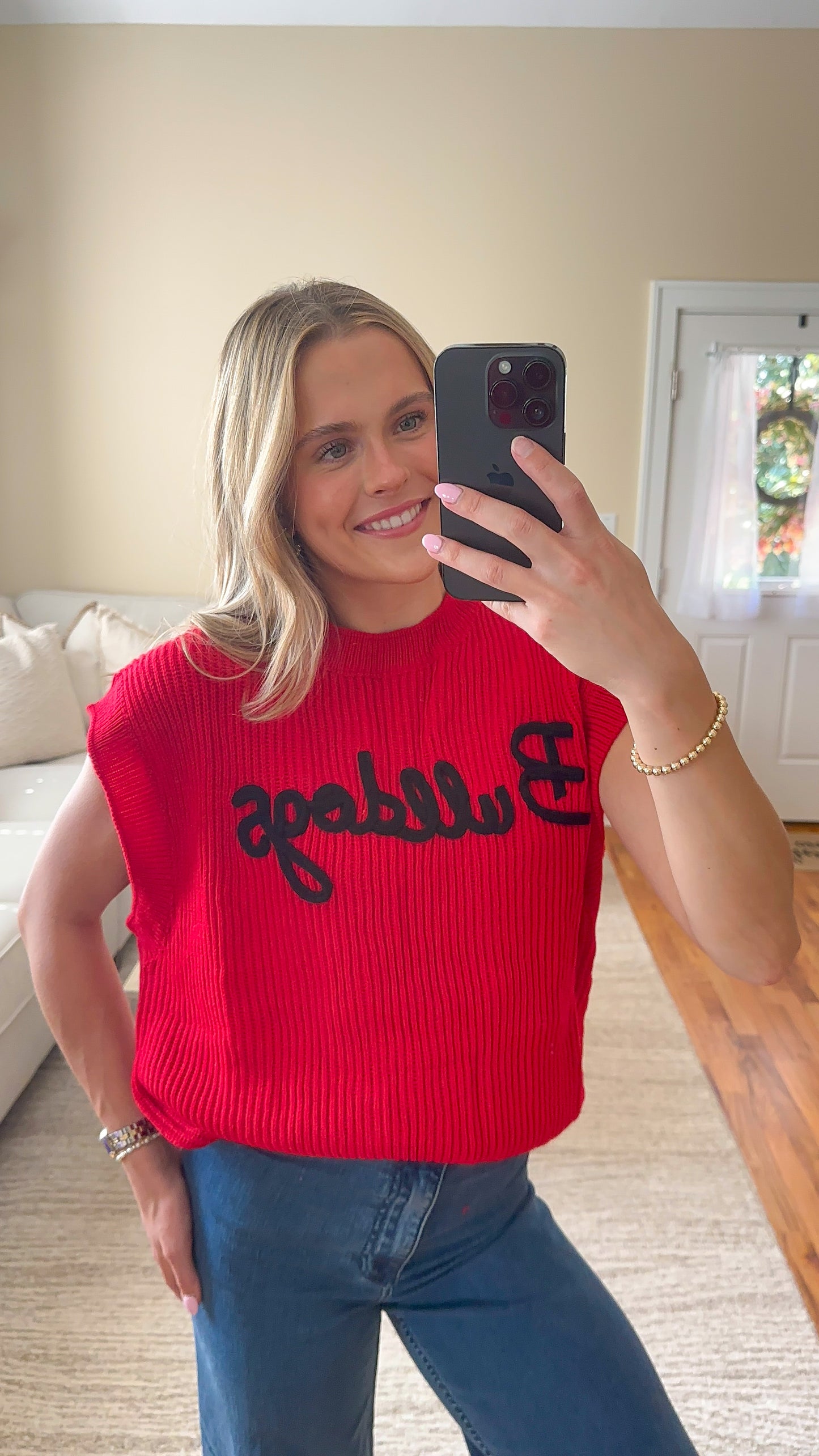 Georgia 'Bulldogs" Embroidered Sweater
