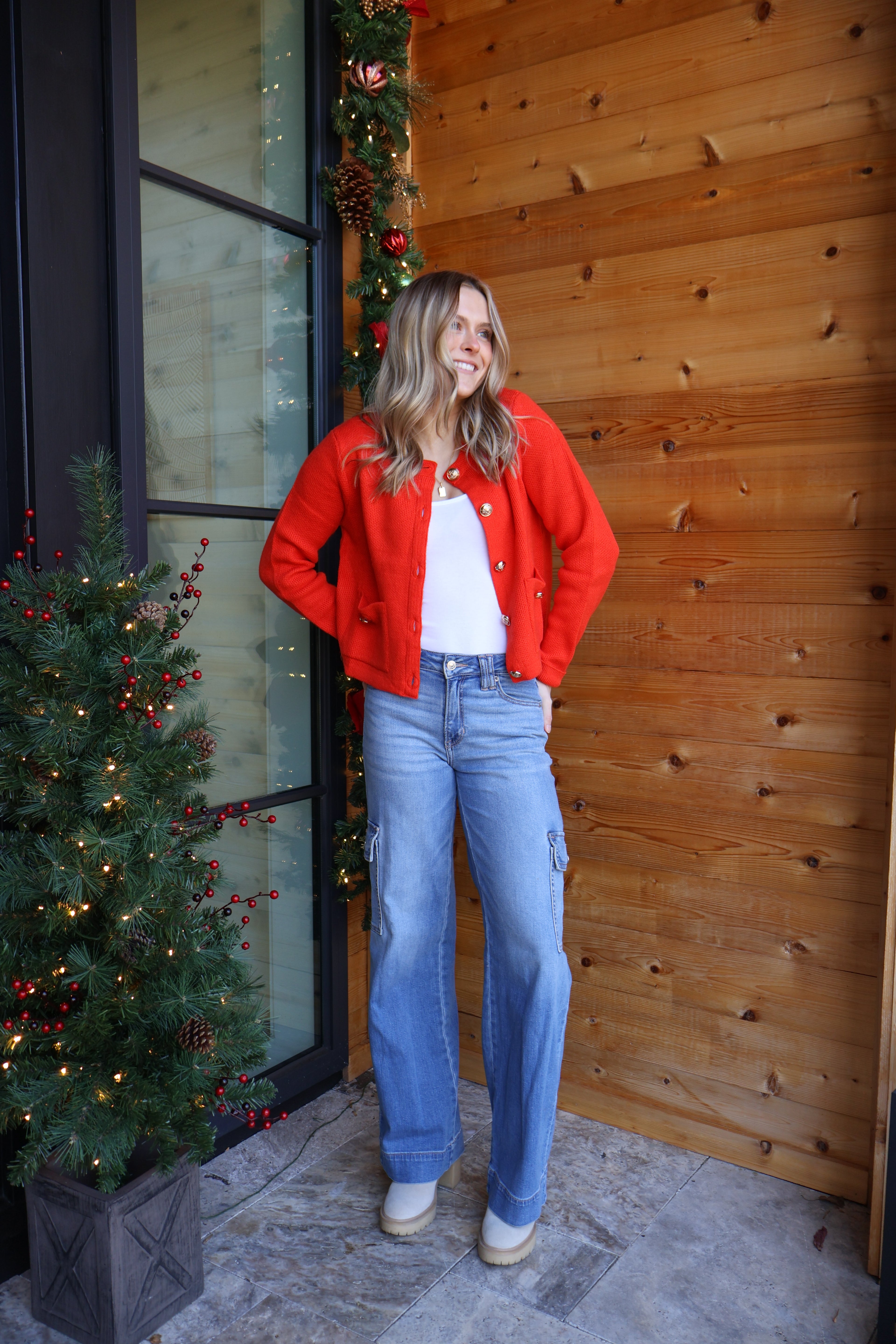 Missy Cardigan in Tomato