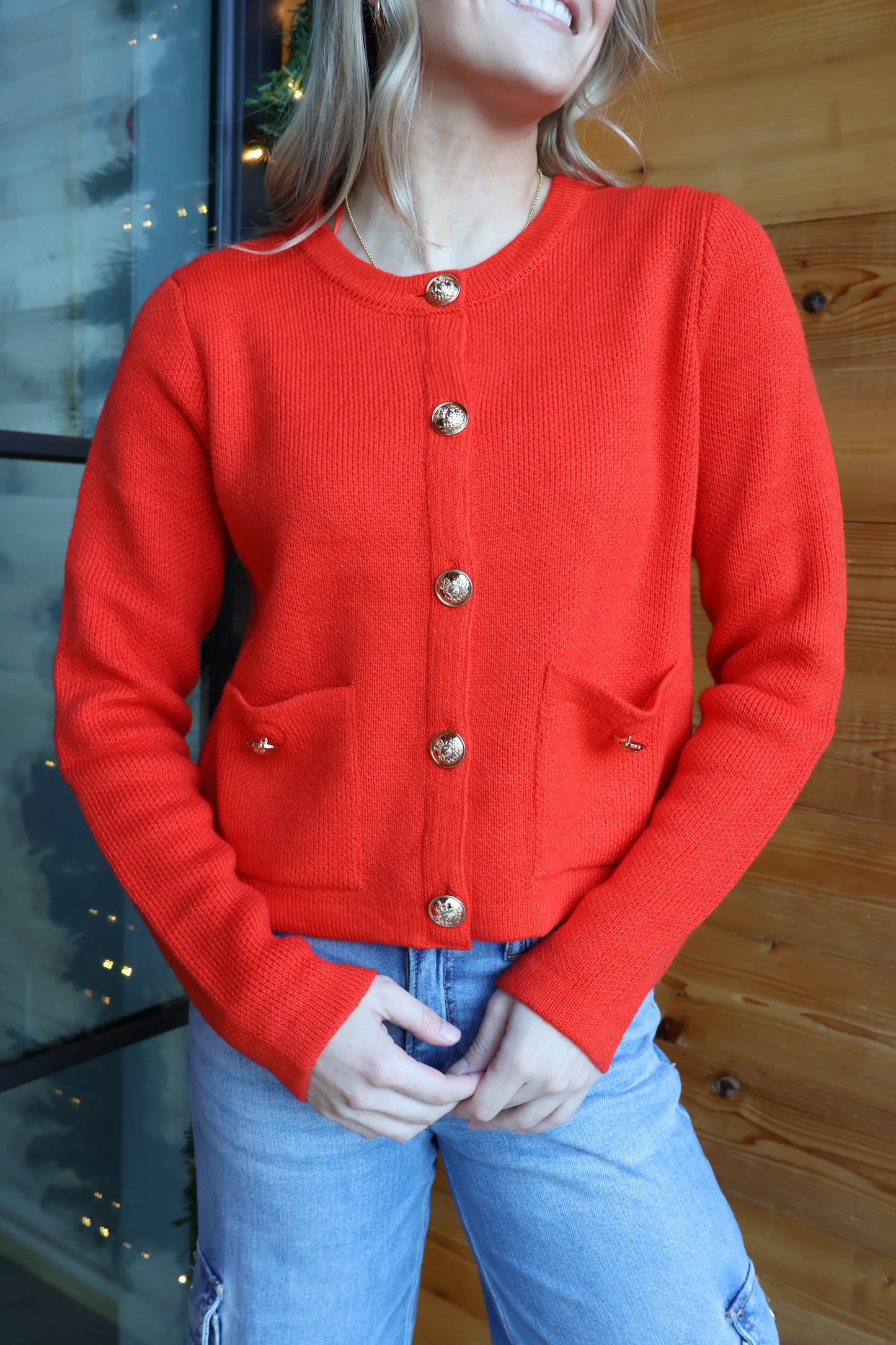 Missy Cardigan in Tomato