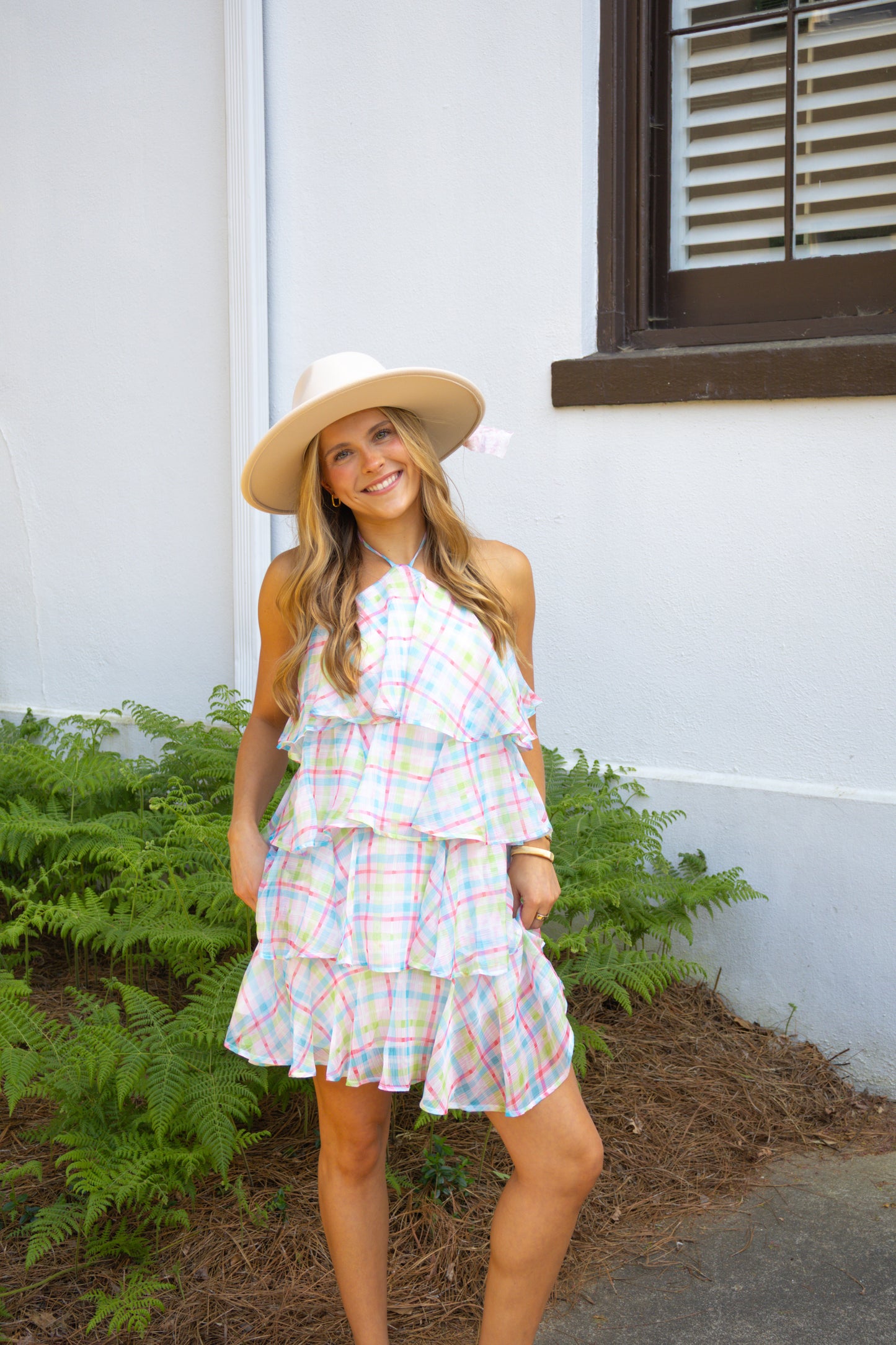 The Lenora Mini Dress - Multi Gingham