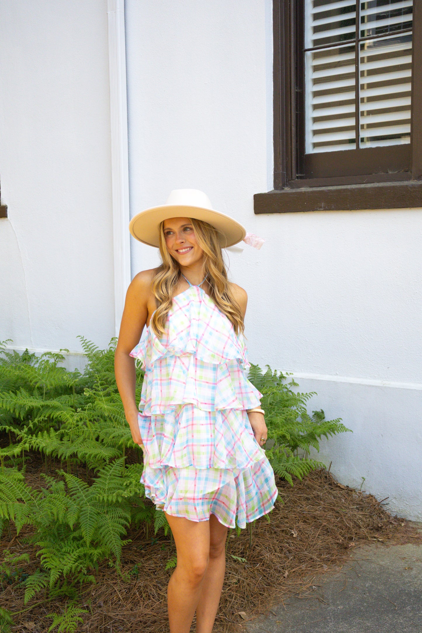 The Lenora Mini Dress - Multi Gingham