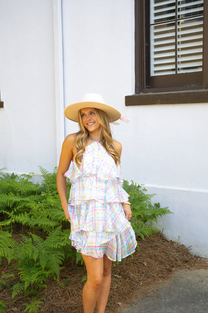 The Lenora Mini Dress - Multi Gingham