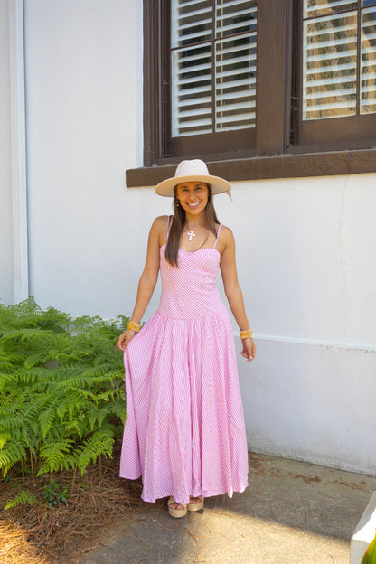 The Adeline Maxi Dress in Pink