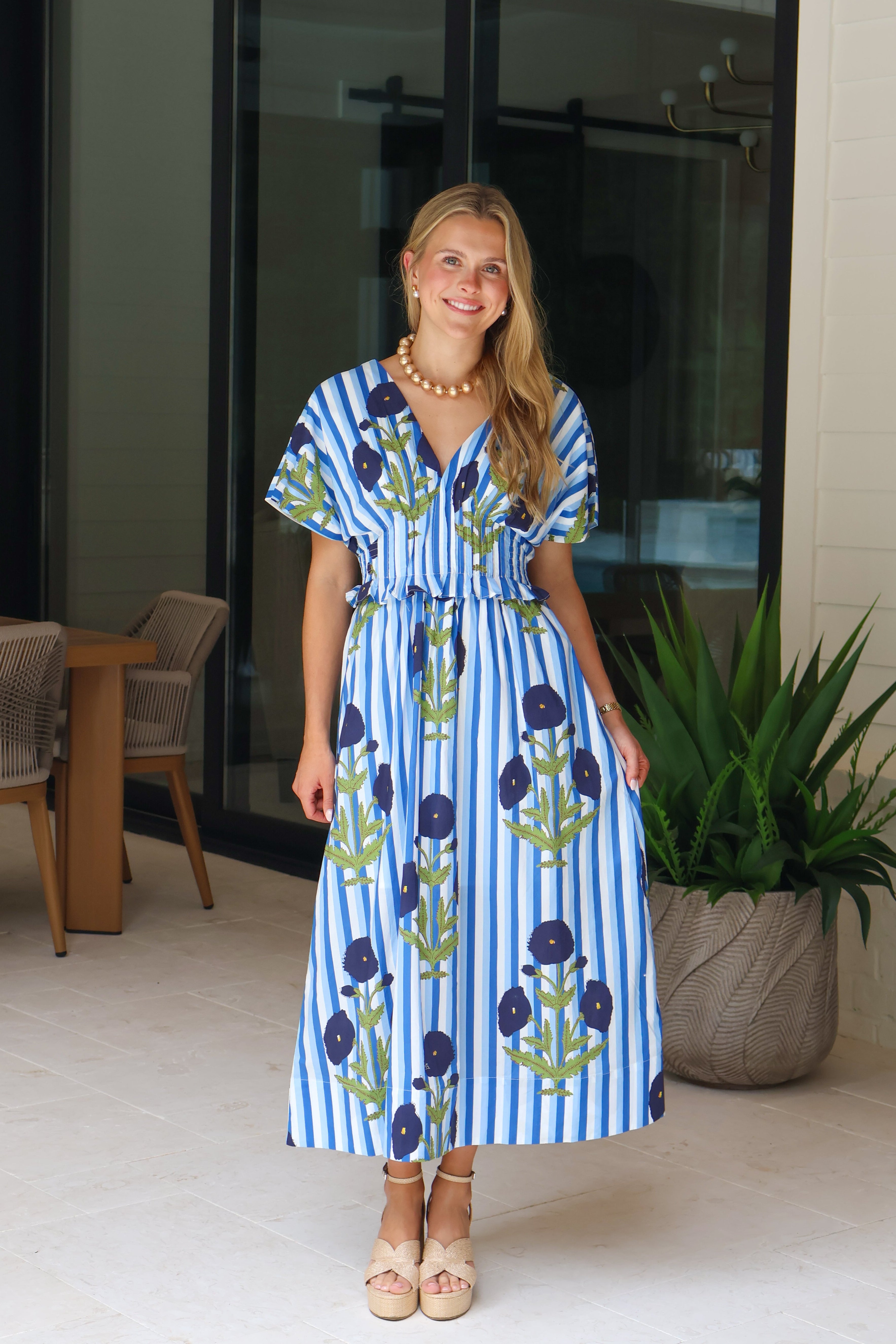 Seaside Bloom Midi Dress