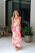 Painted Petals Halter Maxi