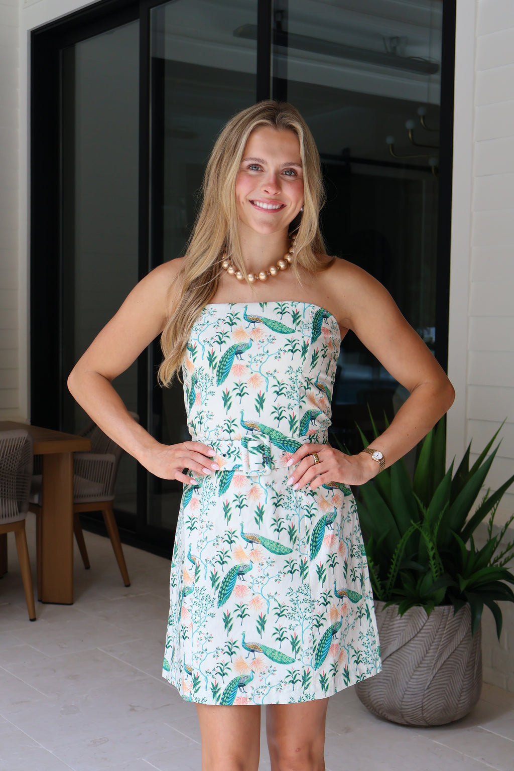 Peacock Party Mini Dress