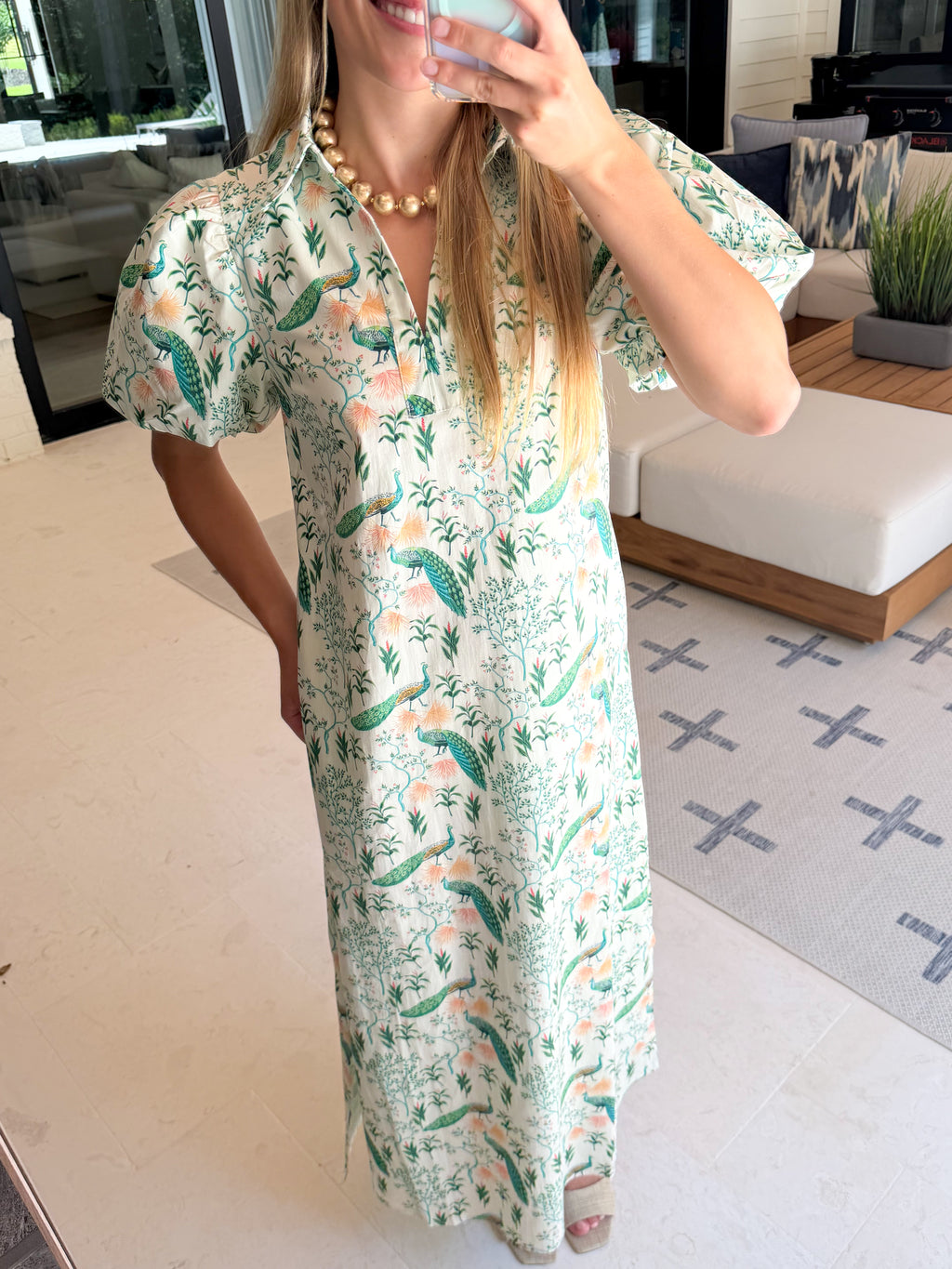 Peacock Garden Maxi Dress