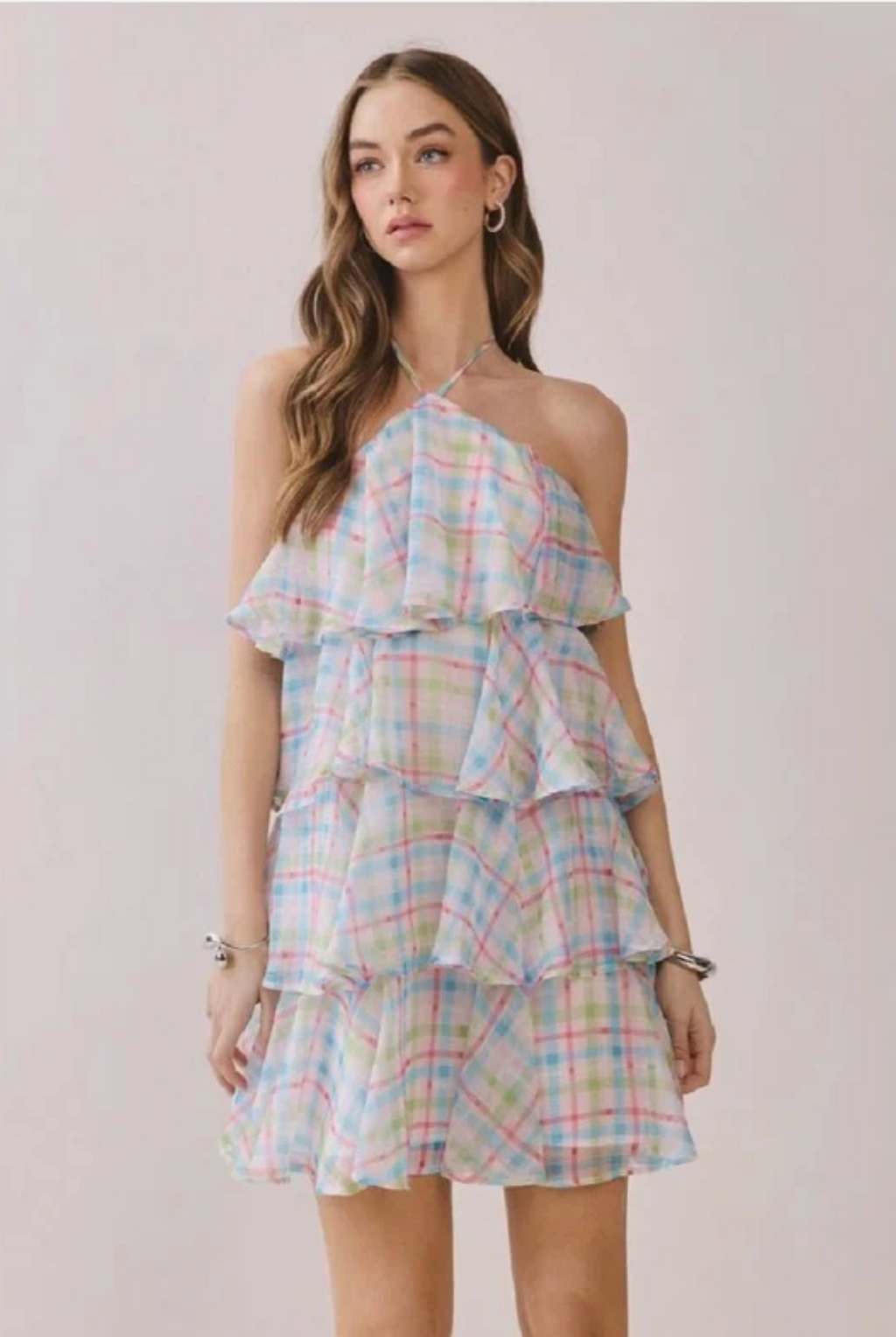The Lenora Mini Dress - Multi Gingham