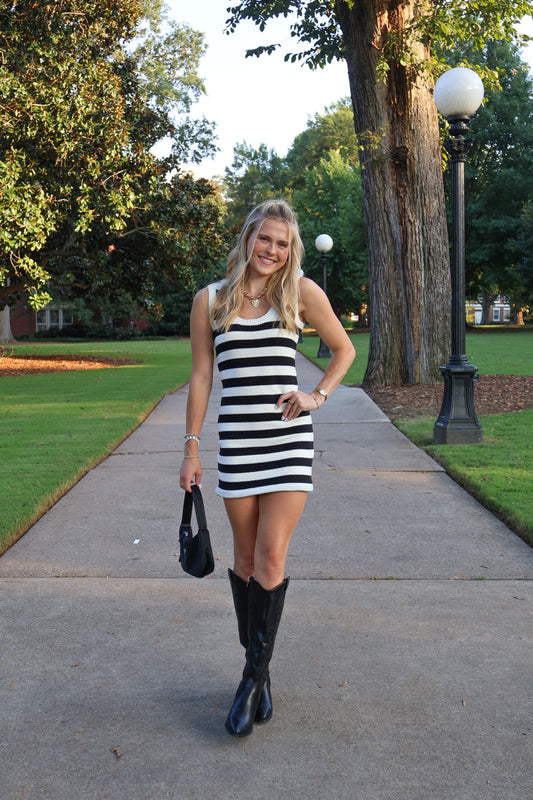 End Zone Striped Mini Dress