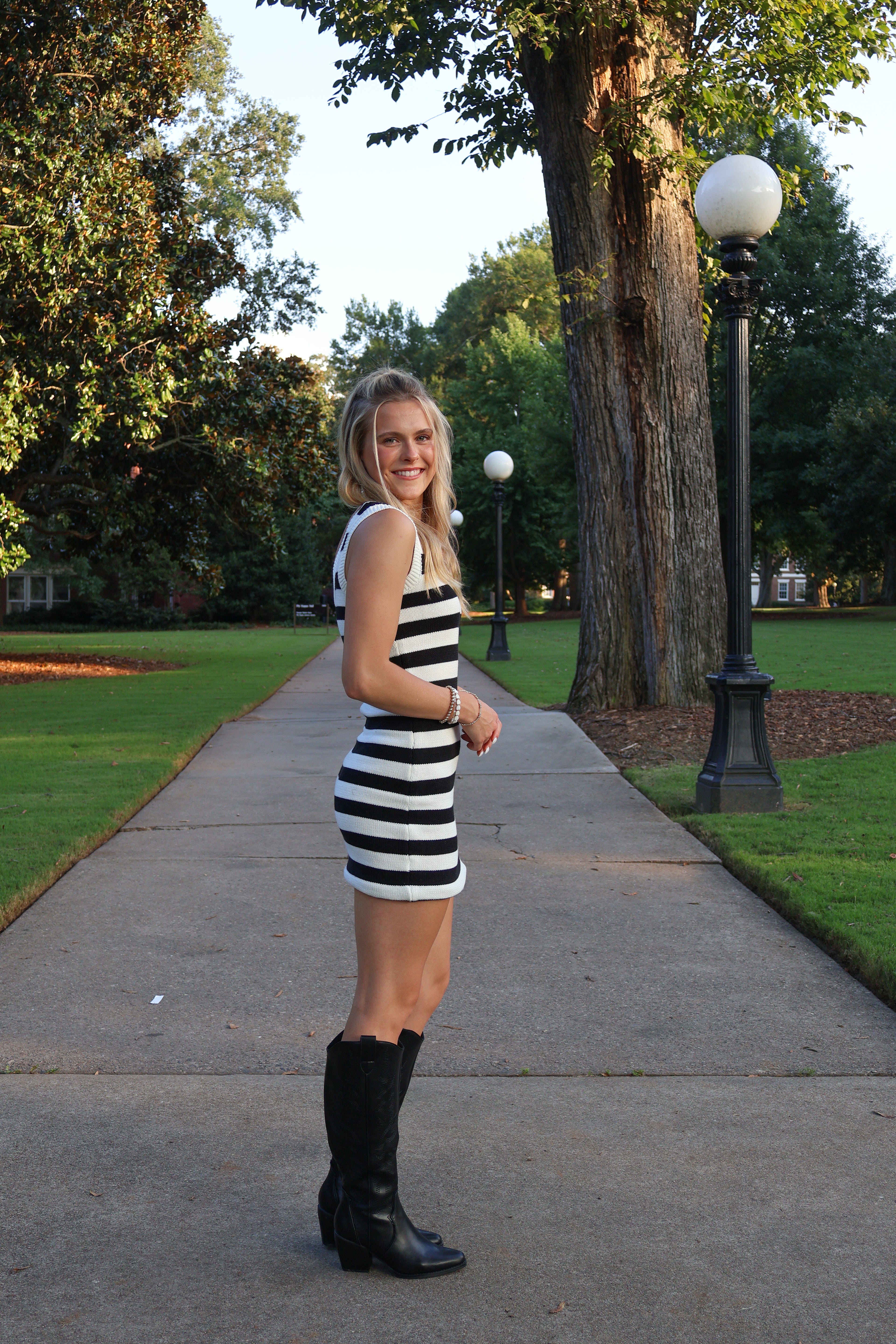 End Zone Striped Mini Dress