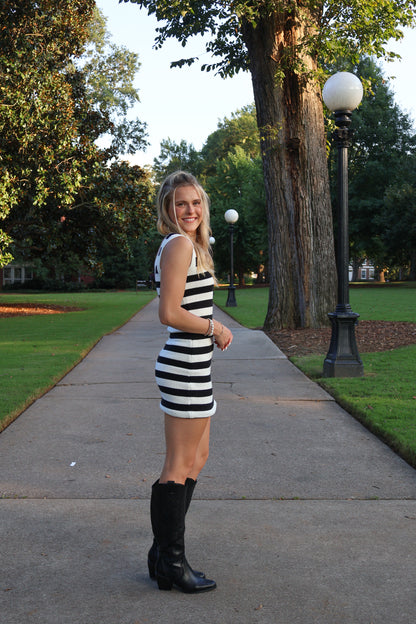 End Zone Striped Mini Dress