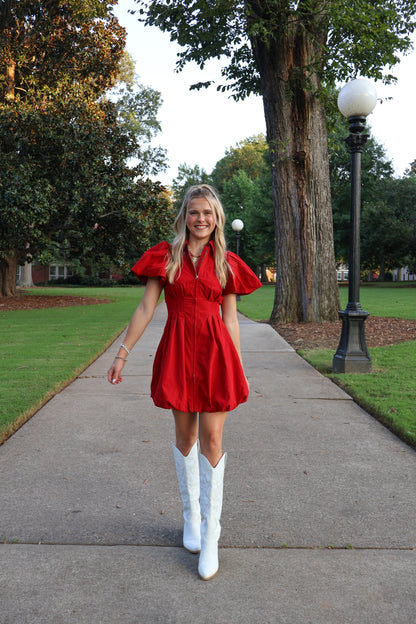Red Zone Bubble Dress