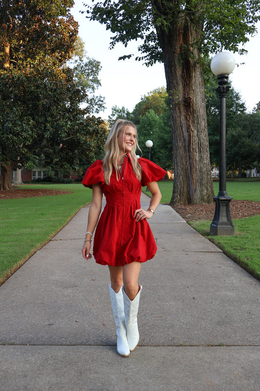 Red Zone Bubble Dress