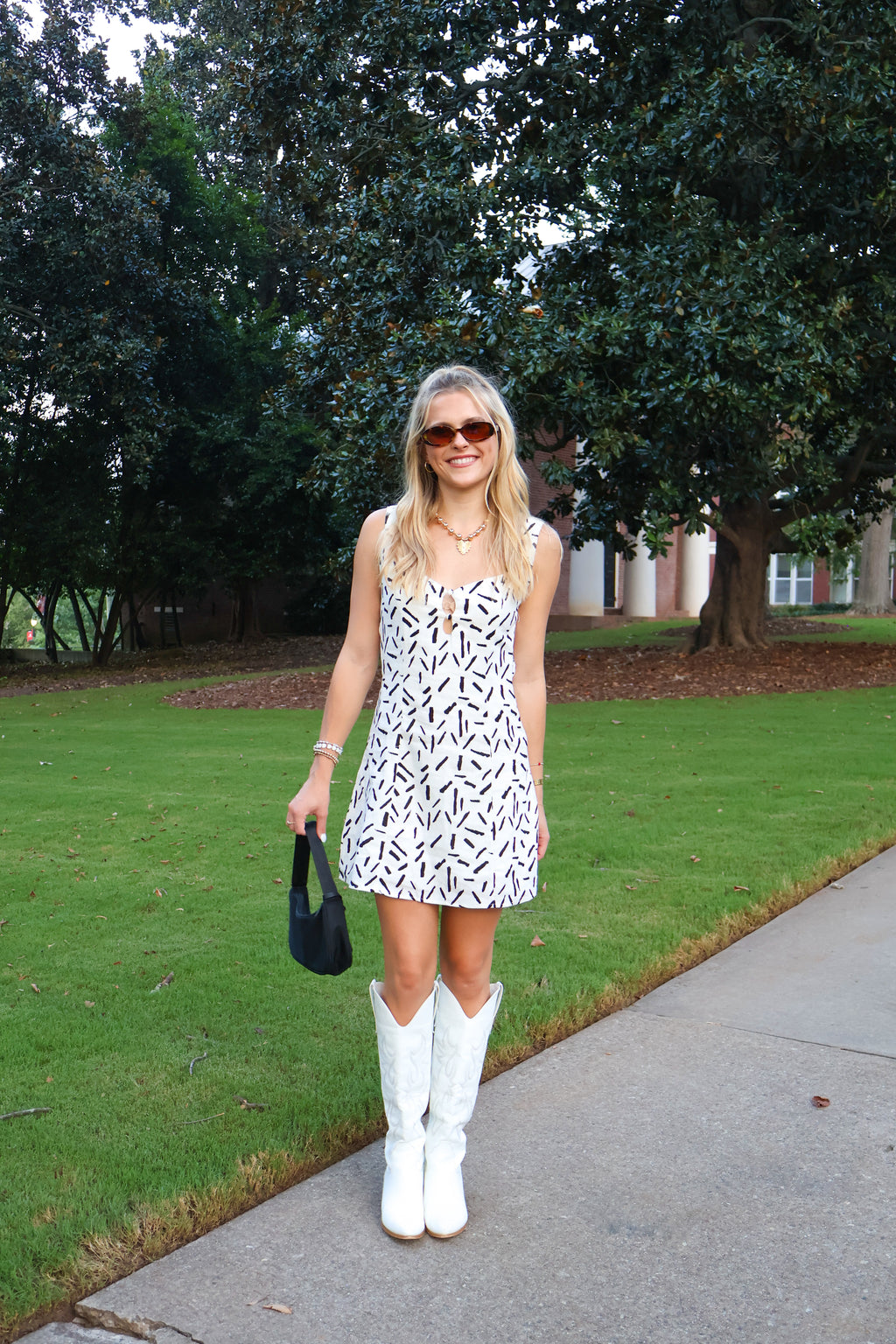 Stadium Lights Cutout Mini Dress