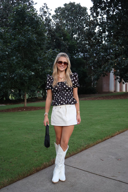 First Down Jean Skirt