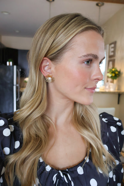 Pearl Bloom Gold Stud Earrings