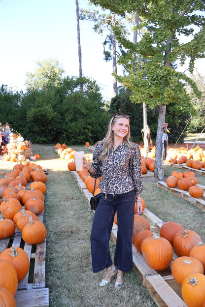 The Reese Smocked Blouse — Leopard