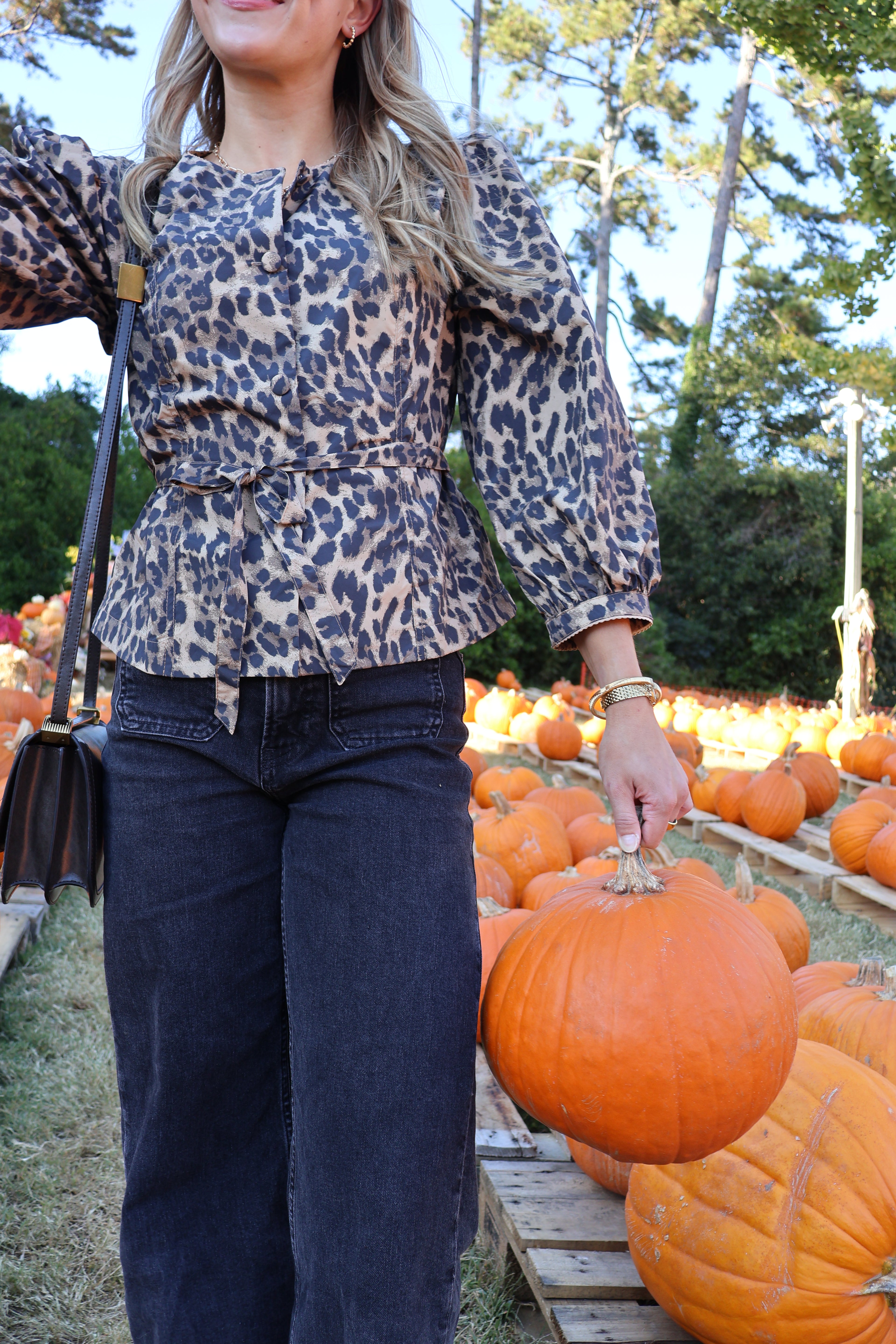The Reese Smocked Blouse — Leopard