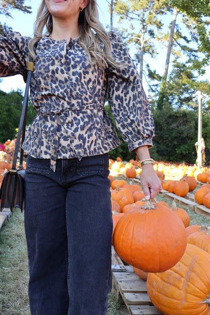 The Reese Smocked Blouse — Leopard