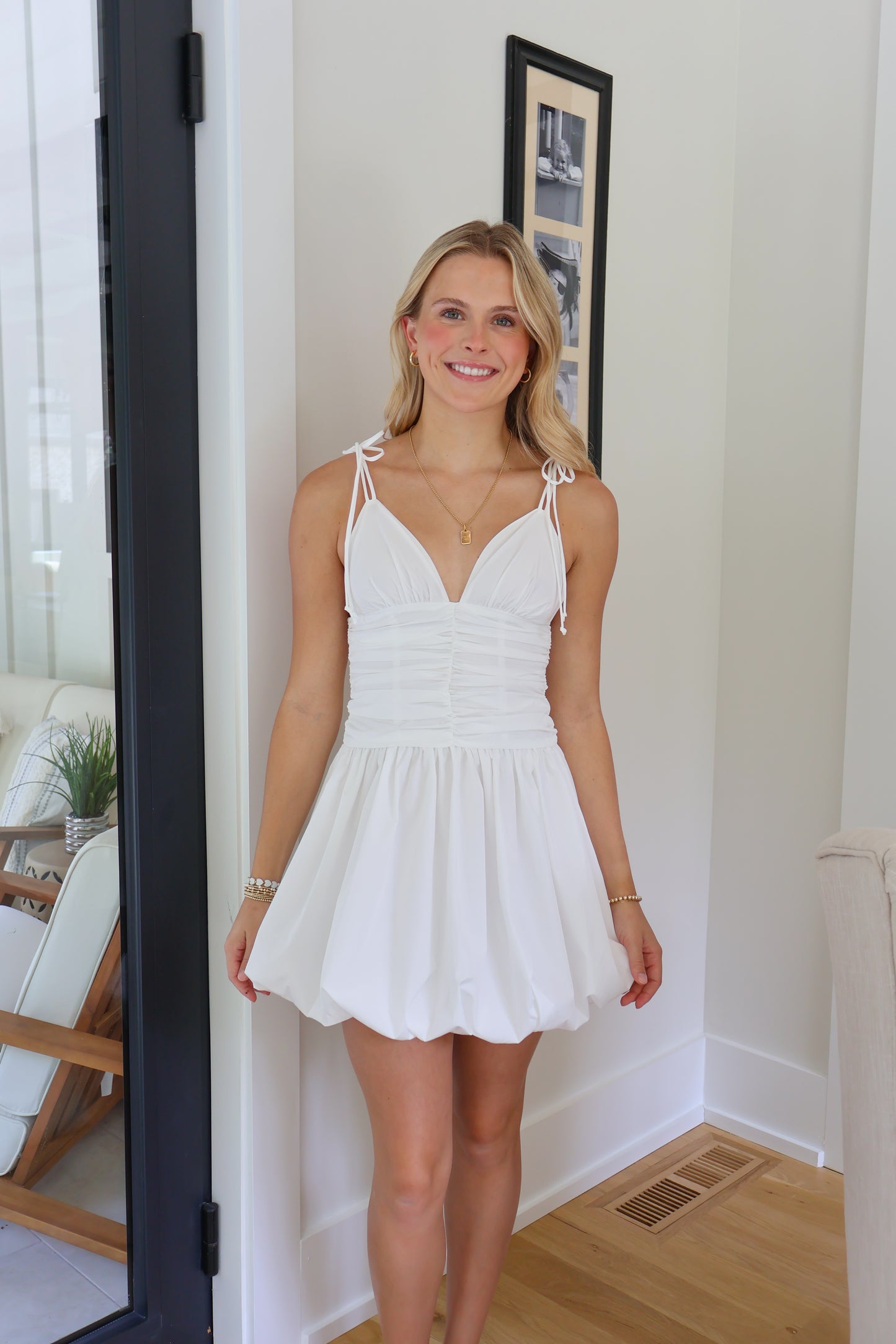 The Sweetheart Mini Dress in White