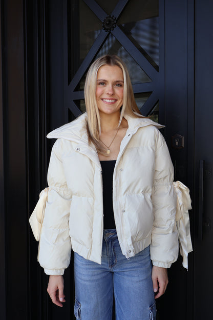 Joelle Puffer Jacket in Oat