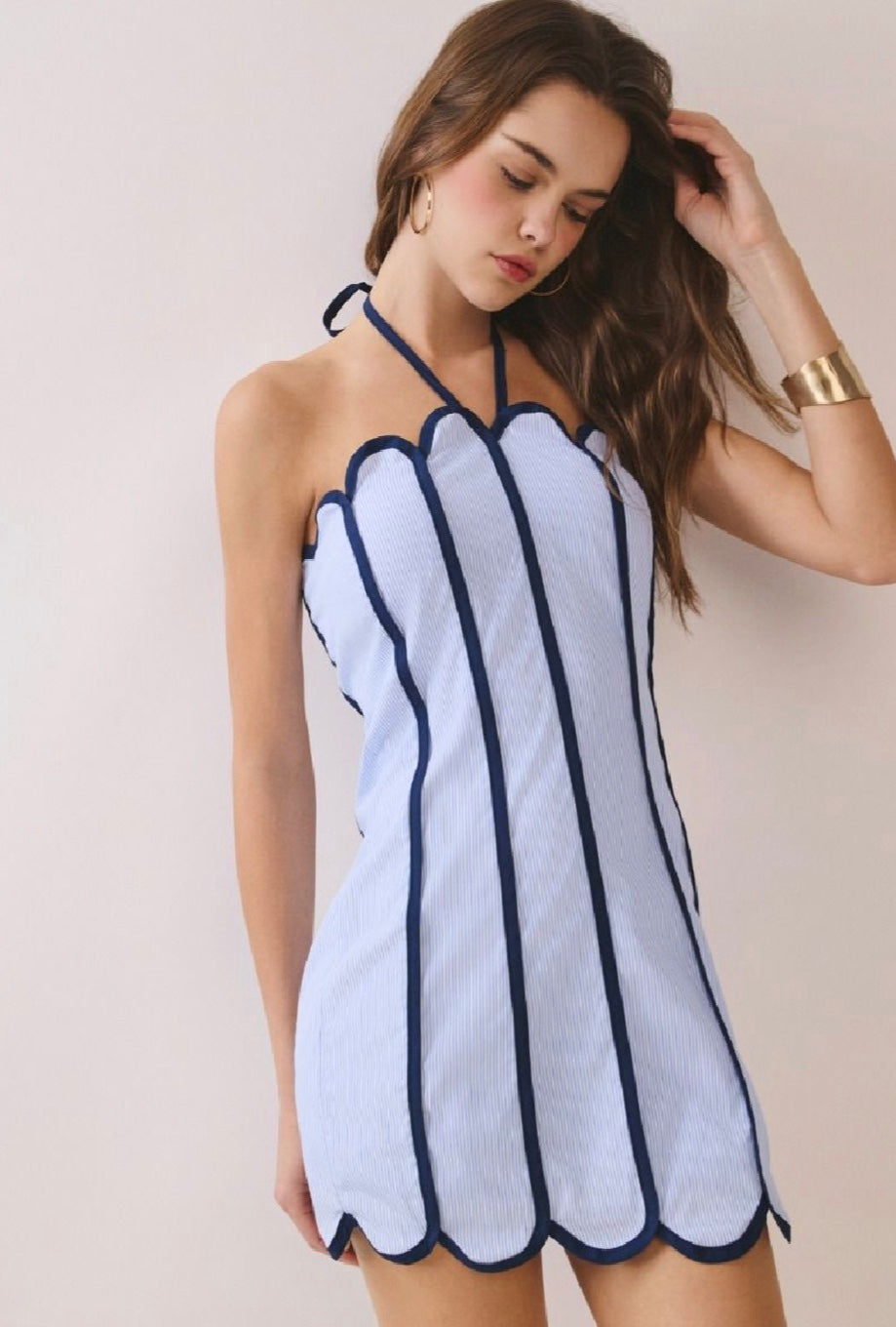 *RESTOCKED* Newport Mini Dress in Blue