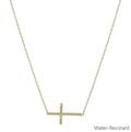 Grace Notes Dainty Sideways Cross Necklace