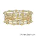 Porch Swing Gold and Pearl Bracelet Stack (Set of 6)