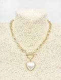 Darlin' Pearl Heart Toggle Necklace