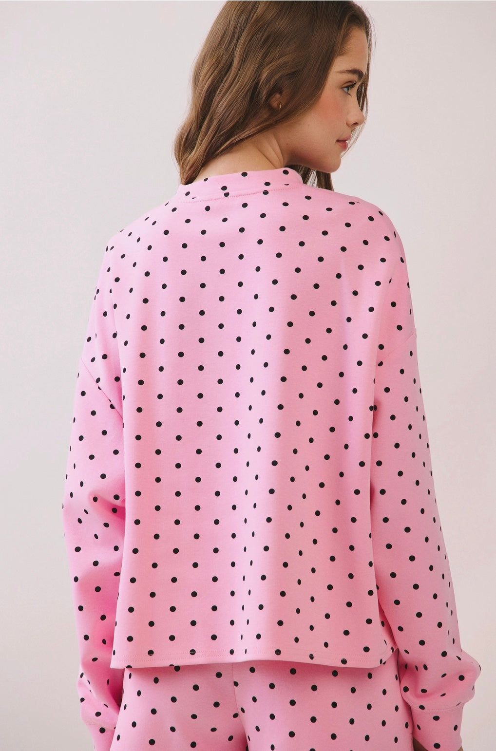 The Tinsley Lounge Set - Pink with Black Polka Dots