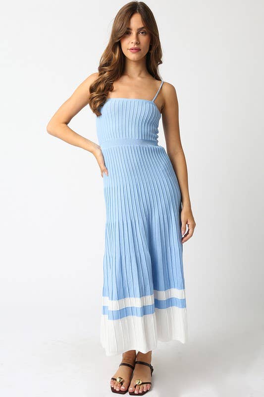 The Adelaide Knit Maxi Dress in Wine and Ecru