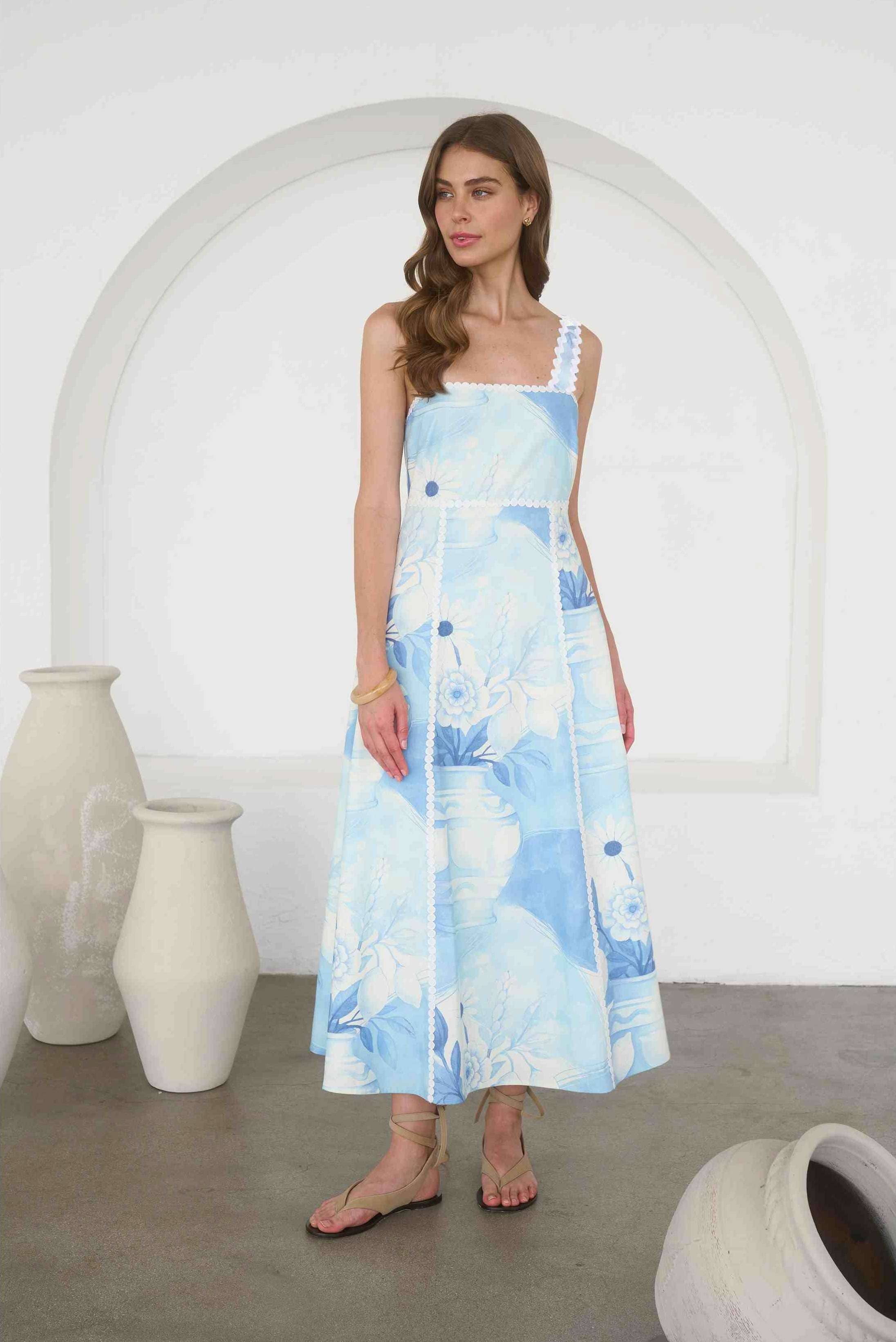 Blue Willow Midi Dress